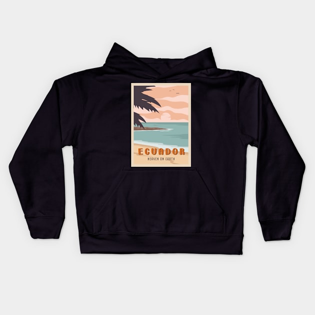 Ecuador travel destination poster Kids Hoodie by NeedsFulfilled